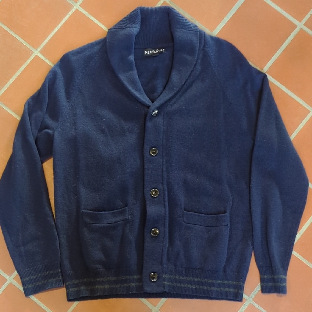 J Crew Men's Navy Blue Cardigan Sweater